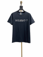 Marineblaues Baumwoll-T-Shirt mit Spruch – Herren