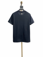 Marineblaues Baumwoll-T-Shirt mit Spruch – Herren