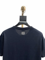 Marineblaues Baumwoll-T-Shirt mit Spruch – Herren