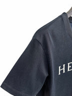 Marineblaues Baumwoll-T-Shirt mit Spruch – Herren
