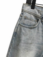 Blue Denim Distressed Straight - Herren