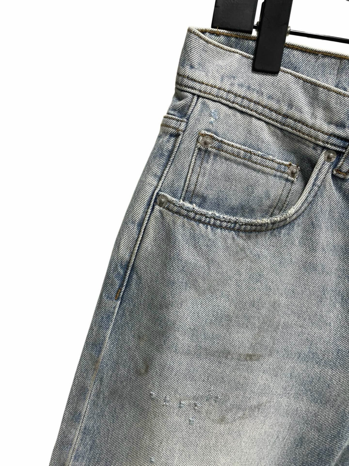 Blue Denim Distressed Straight - Herren