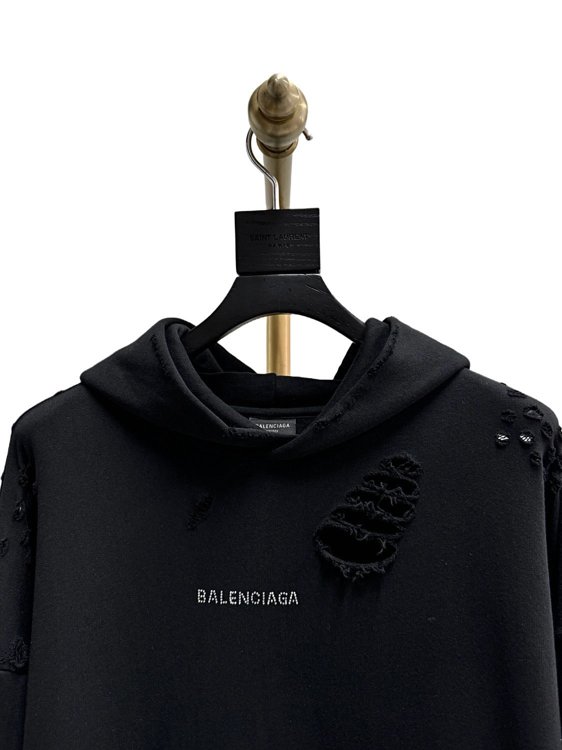 Schwarzer Pullover aus Baumwolle mit Used-Effekten – Herren