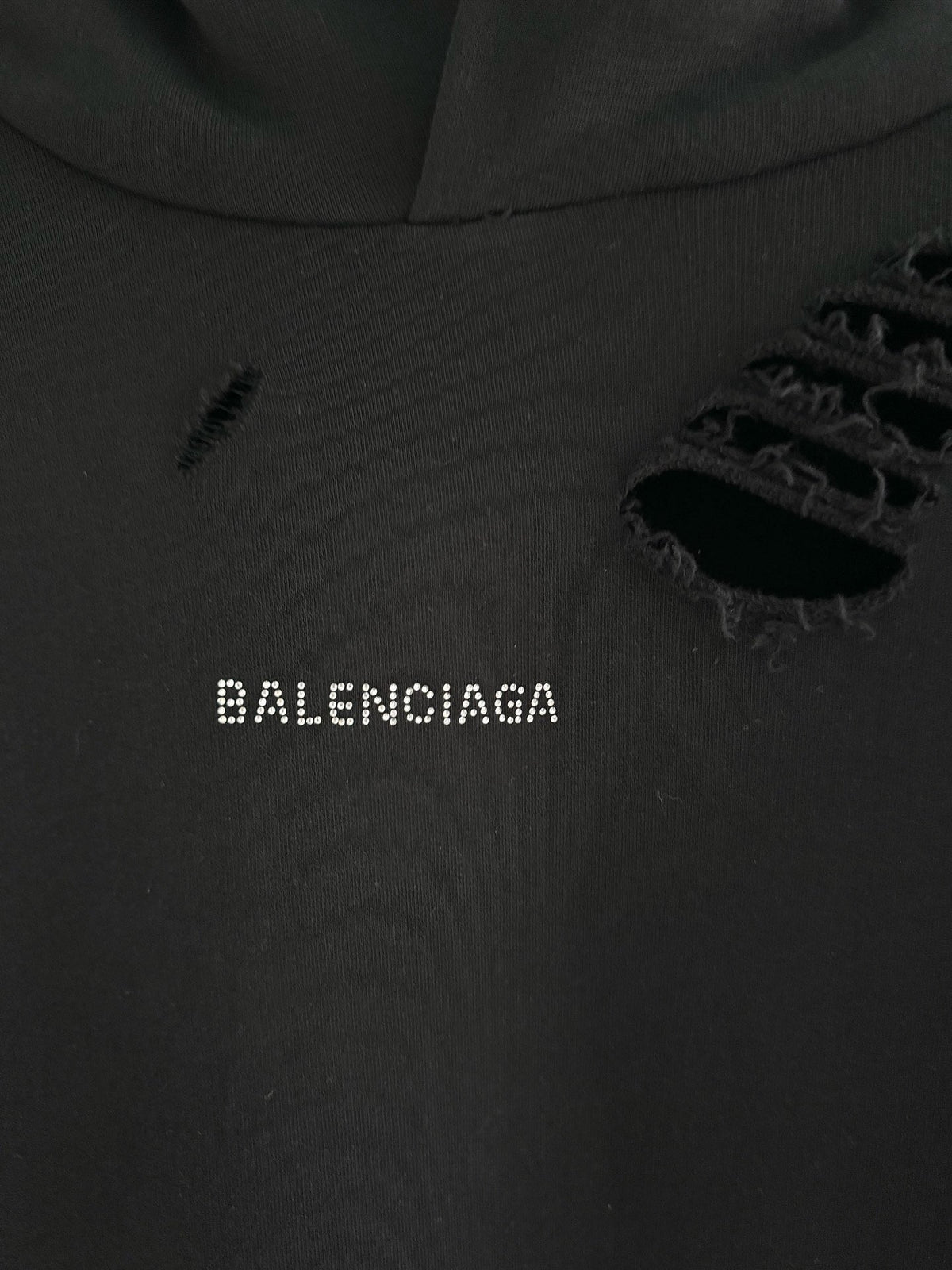 Schwarzer Pullover aus Baumwolle mit Used-Effekten – Herren