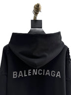 Schwarzer Pullover aus Baumwolle mit Used-Effekten – Herren