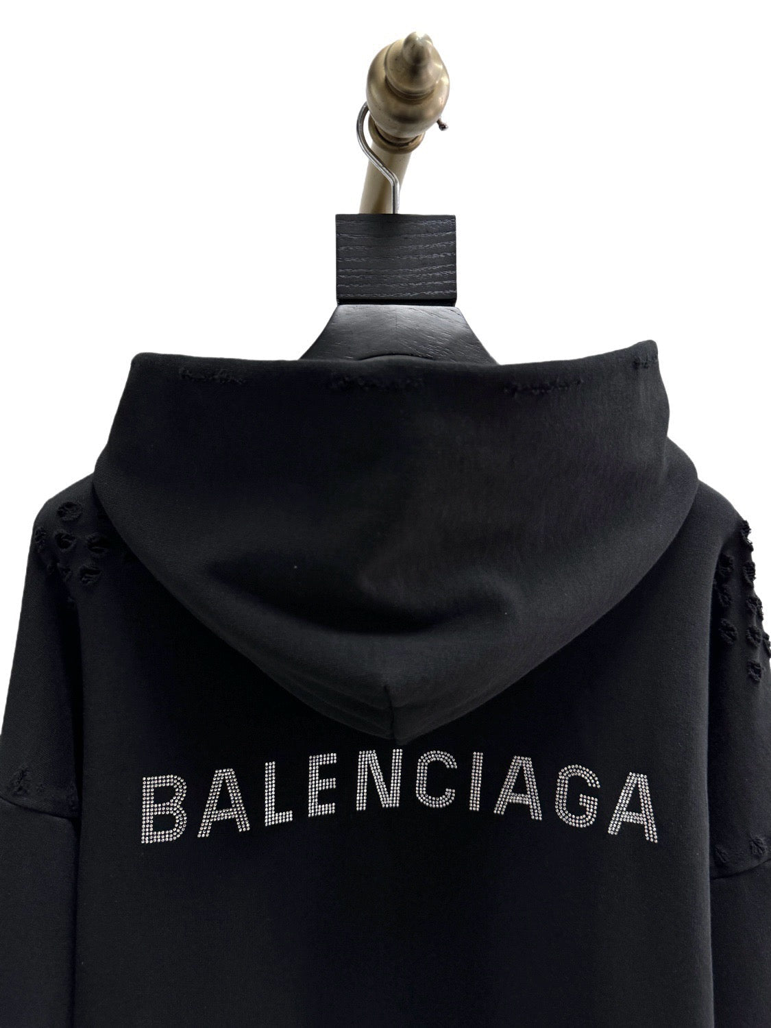 Schwarzer Pullover aus Baumwolle mit Used-Effekten – Herren