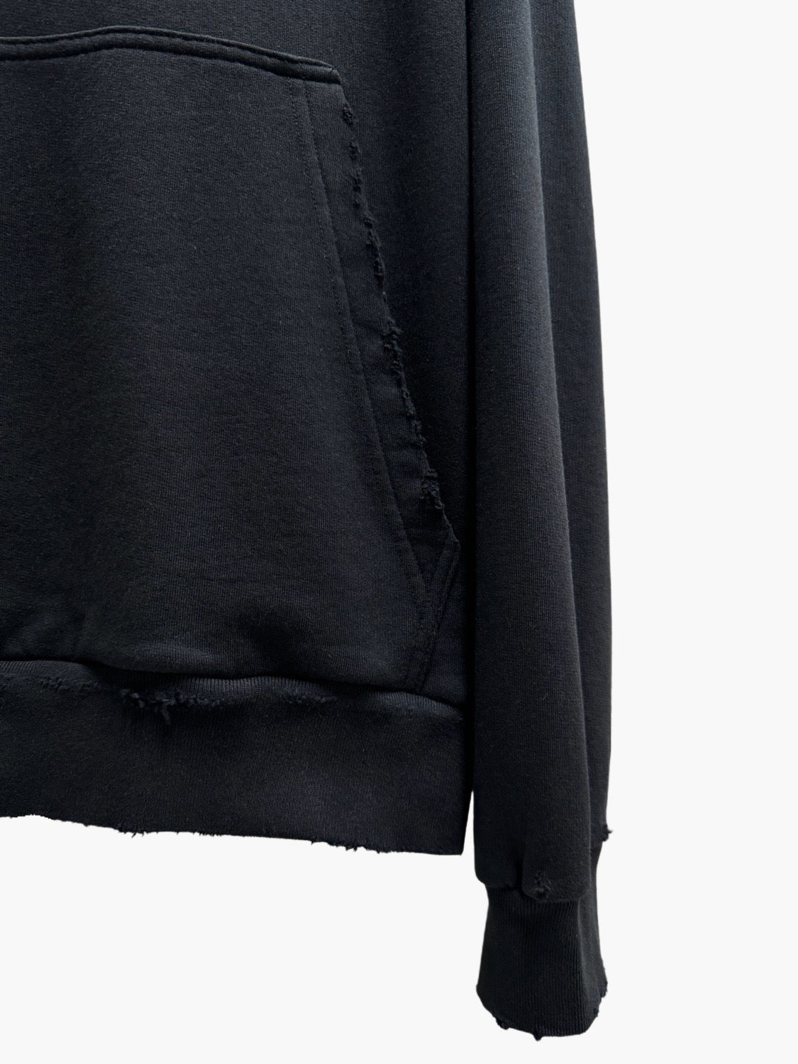 Schwarzer Pullover aus Baumwolle mit Used-Effekten – Herren