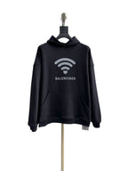 Schwarzer Baumwoll-Grafikpullover für Herren