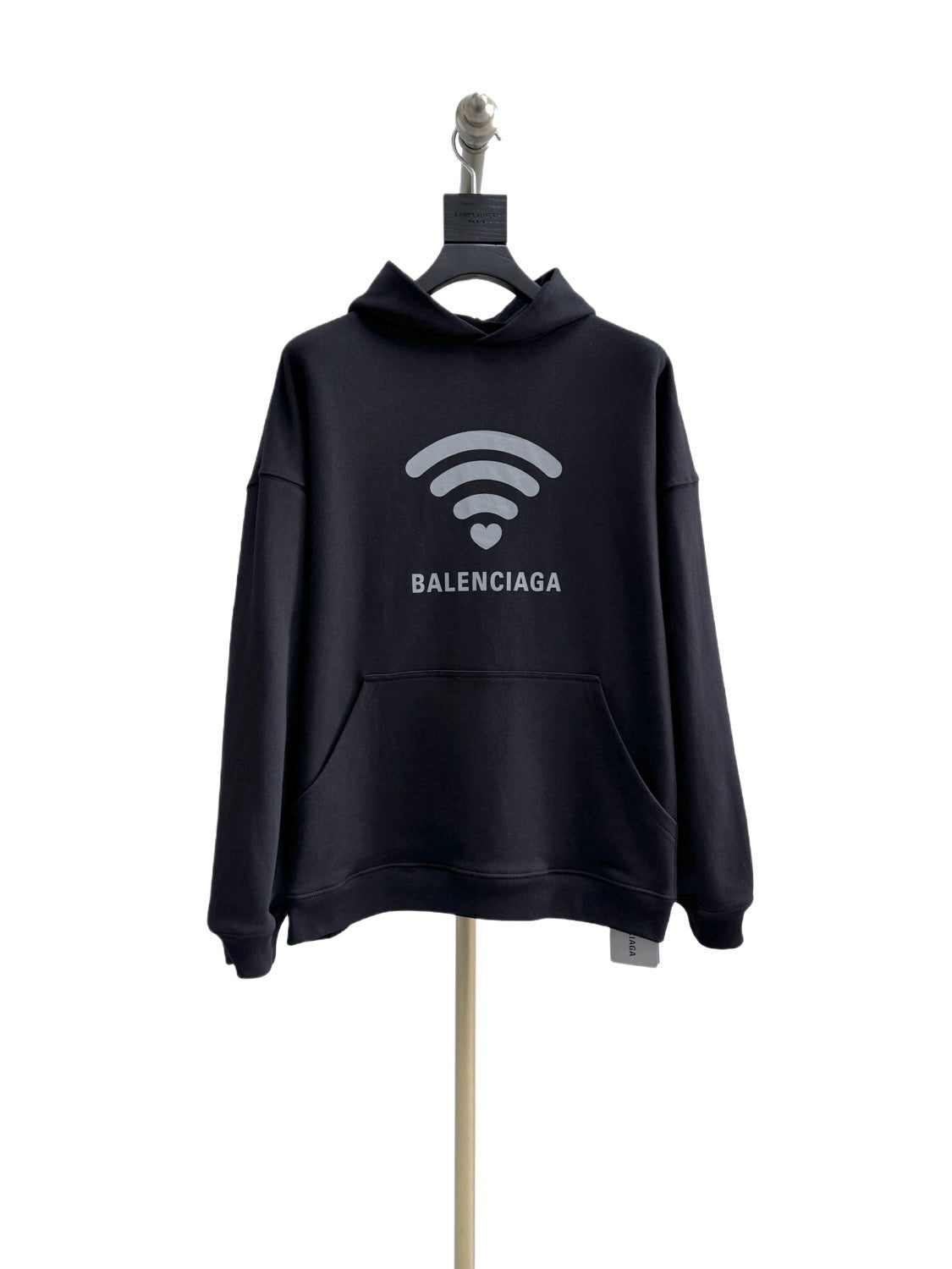 Schwarzer Baumwoll-Grafikpullover für Herren
