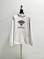 Schwarzer Baumwoll-Grafikpullover für Herren