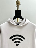Schwarzer Baumwoll-Grafikpullover für Herren