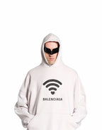 Schwarzer Baumwoll-Grafikpullover für Herren