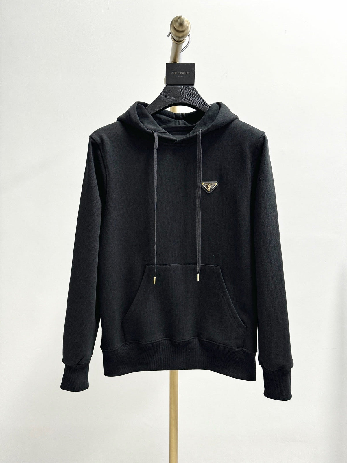 Schwarze Baumwoll-Logo-Reißverschlussjacke – Herren