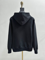 Schwarze Baumwoll-Logo-Reißverschlussjacke – Herren