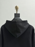 Schwarze Baumwoll-Logo-Reißverschlussjacke – Herren