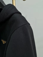 Schwarze Baumwoll-Logo-Reißverschlussjacke – Herren