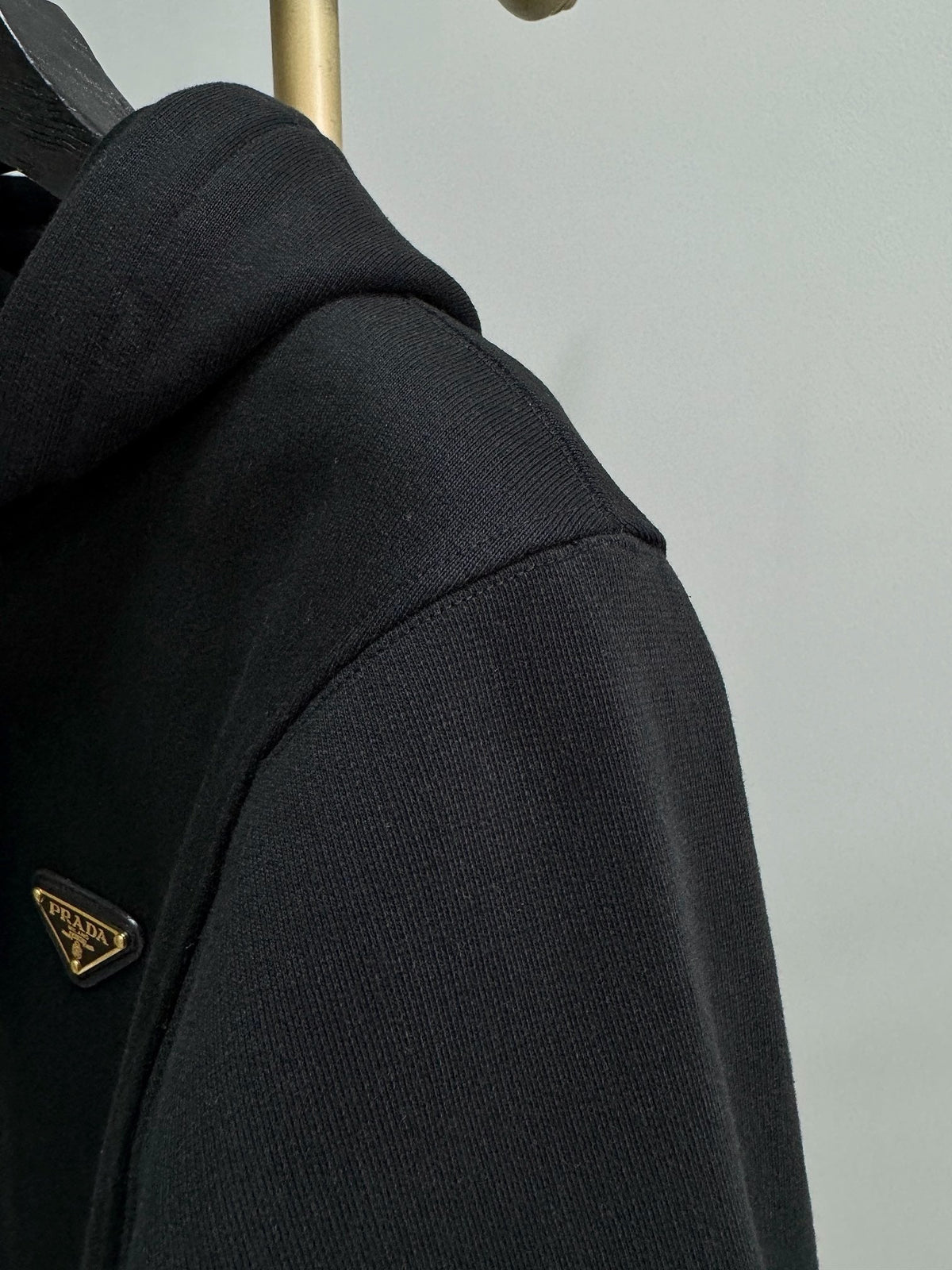Schwarze Baumwoll-Logo-Reißverschlussjacke – Herren