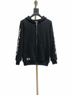 Schwarze Zip-Through Jacke aus Baumwolle mit Grafik – Herren