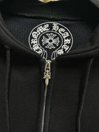 Schwarze Zip-Through Jacke aus Baumwolle mit Grafik – Herren