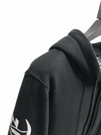 Schwarze Zip-Through Jacke aus Baumwolle mit Grafik – Herren