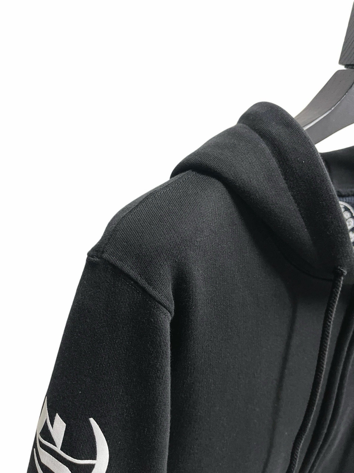 Schwarze Zip-Through Jacke aus Baumwolle mit Grafik – Herren