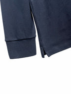Navy Cotton Contrast Collar Long-Sleeve - Men's