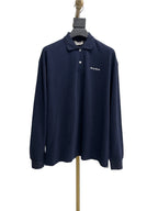 Marineblaues Baumwoll-Langarmshirt – Herren