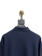Marineblaues Baumwoll-Langarmshirt – Herren
