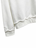 White Cotton Text Logo Long-Sleeve - Men's