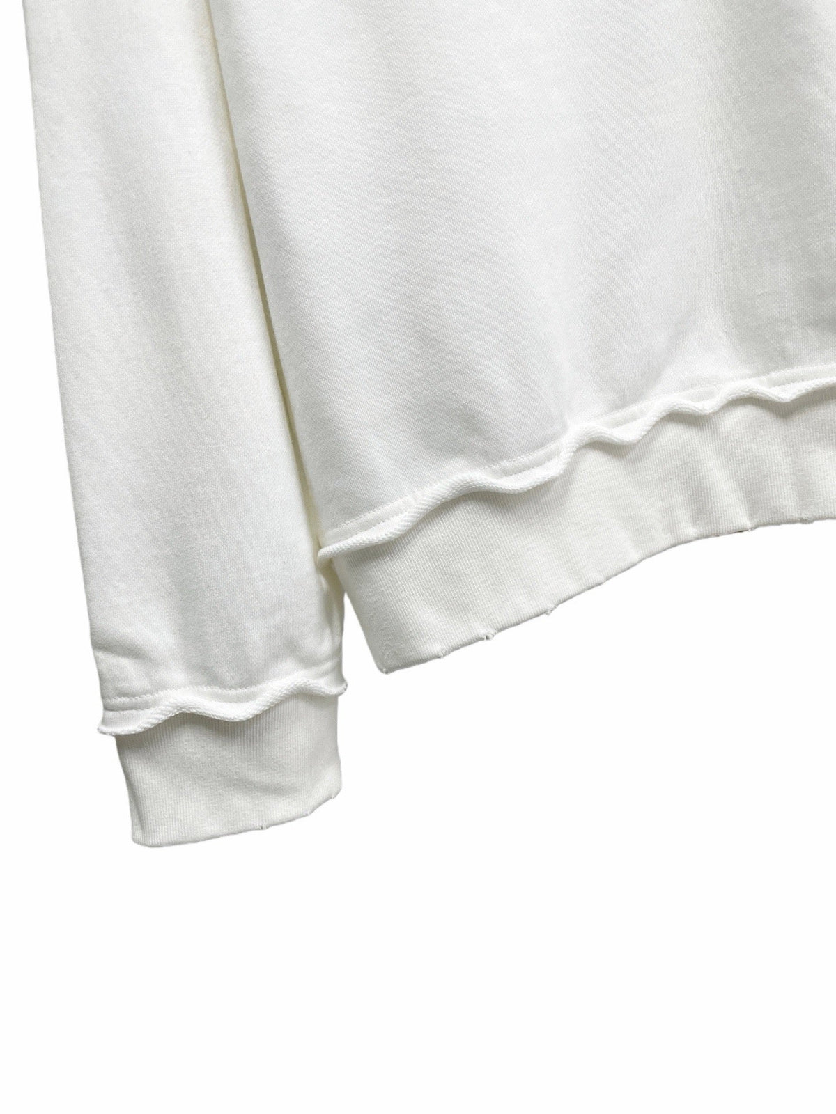 White Cotton Text Logo Long-Sleeve - Men's