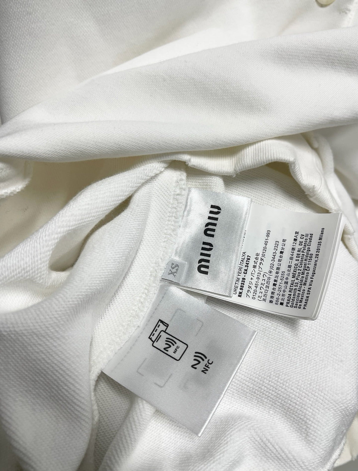 White Cotton Text Logo Long-Sleeve - Men's
