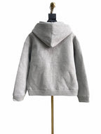 Grauer Baumwoll-Reißverschluss-Hoodie – Herren