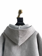 Grauer Baumwoll-Reißverschluss-Hoodie – Herren