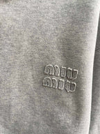Grauer Baumwoll-Reißverschluss-Hoodie – Herren