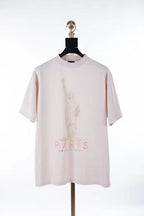 Cream Cotton Text Print Short-Sleeve - Men's