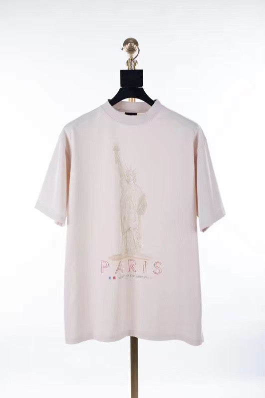 Cream Cotton Text Print Short-Sleeve - Men's