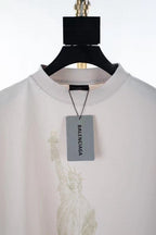 Cream Cotton Text Print Short-Sleeve - Men's