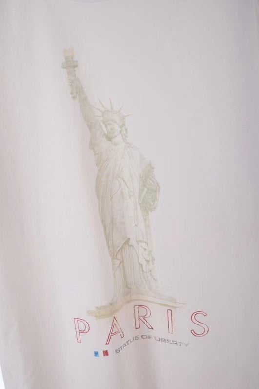 Cream Cotton Text Print Short-Sleeve - Men's