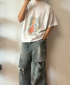 Cream Cotton Print Short-Sleeve - Men's
