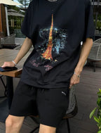 Cream Cotton Print Short-Sleeve - Men's