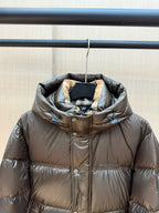 Dark Blue and Black Puffer Jacket - Men's