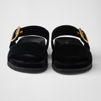 Velvet slides – these sandals feature a hybrid silhouette that combines sporty details with the soft – LUX VERSE Luxury Designer Fashion Outlet