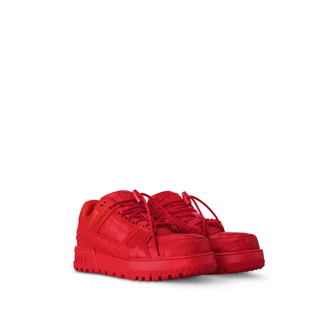 Trainer Leather Maxi Sneaker – this edition of the Trainer Maxi sneaker comes in alligator-printed calf leather – LUX VERSE Luxury Designer Fashion Outlet