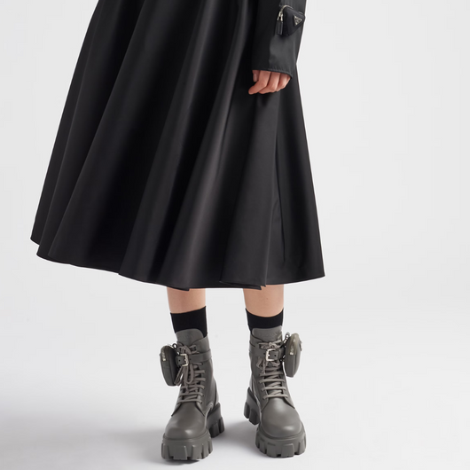 Monolith leather and Re-Nylon boots with pouch - LUX VERSE - Luxury designer fashion outlet