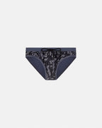 Barocco Reversible Swim Briefs – swim briefs in a reversible design with a tonal Barocco print and a drawstring – LUX VERSE Luxury Designer Fashion Outlet