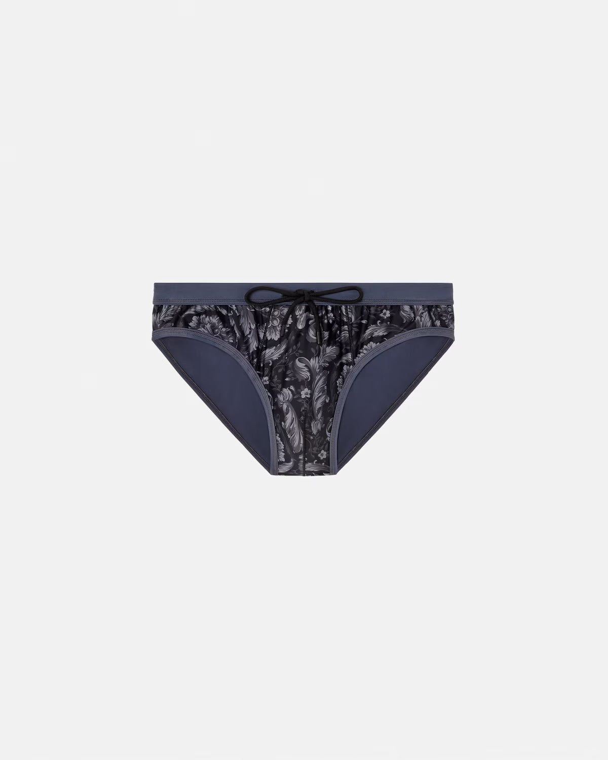 Barocco Reversible Swim Briefs – swim briefs in a reversible design with a tonal Barocco print and a drawstring – LUX VERSE Luxury Designer Fashion Outlet