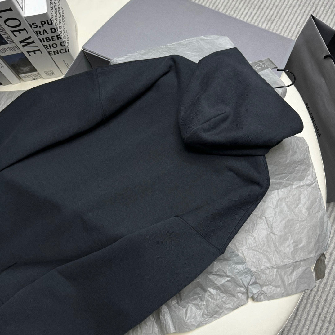 Schwarzer Baumwollpullover mit Logoprint – Herren