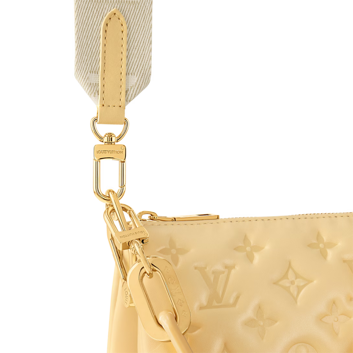 Coussin PM Lambskin Yellow – in addition to the detachable chain, there is a wide removable strap – LUX VERSE Luxury Designer Fashion Outlet