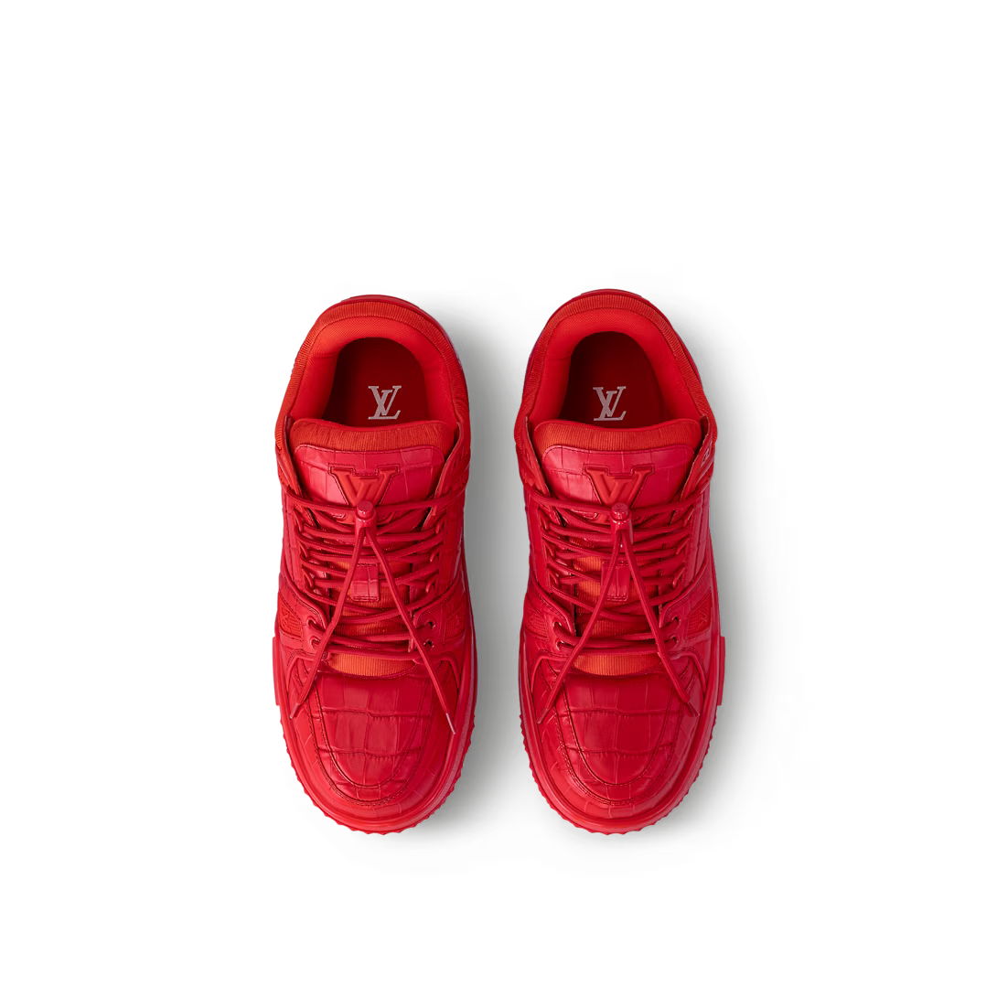 Trainer Leather Maxi Sneaker – alligator-printed calf leather Technical laces with stopper Rubber outsole Initials – LUX VERSE Luxury Designer Fashion Outlet