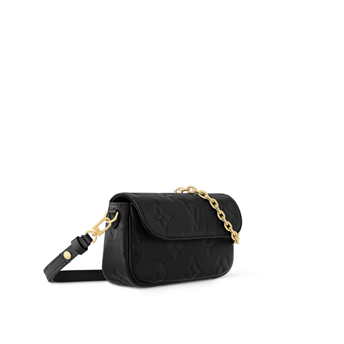 Wallet on Chain Ivy Black – black Monogram Empreinte embossed supple grained cowhide leather Microfiber lining – LUX VERSE Luxury Designer Fashion Outlet